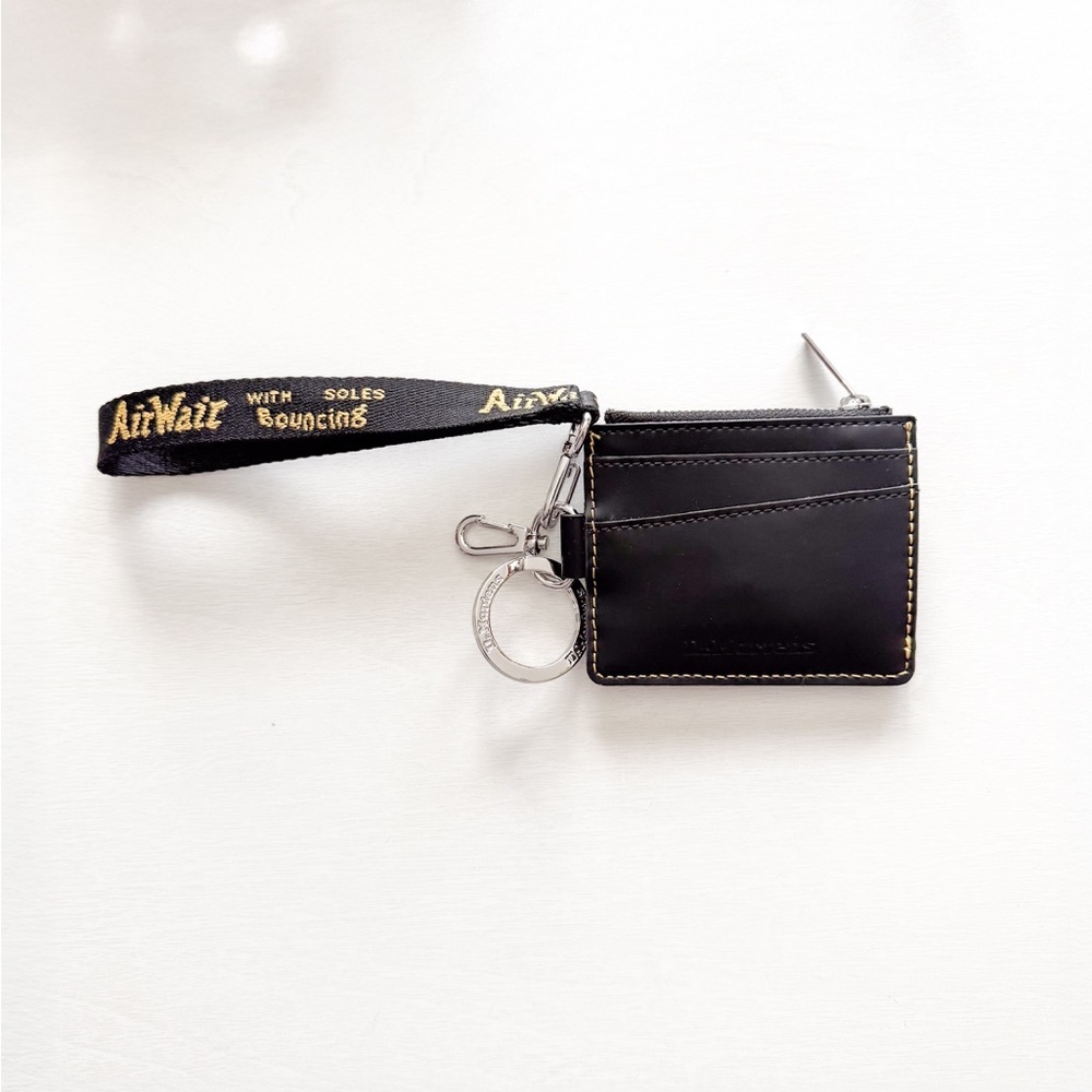 Dr. Martens Black Leather Card Holder with Strap - New With Box